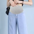 thumbnail image 5 of SBYOJLPB Pregnant Jeans Breathable Straight Leg Pants Casual Solid Color Wide Leg Pants Belly Support Pants, 5 of 5