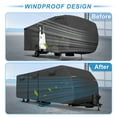 thumbnail image 4 of Unique Bargains 1 Set Waterproof RV Travel Trailer Cover Fits 27'-30' with Extra Windproof Ropes and Gutter Covers, Black, 4 of 7