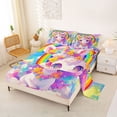 thumbnail image 2 of Erosebridal Colorful Cute Unicorn Full Size Sheets,Multicolor Flowers Rainbow Print Bed Sheets For Kids 4-Piece, 2 of 6