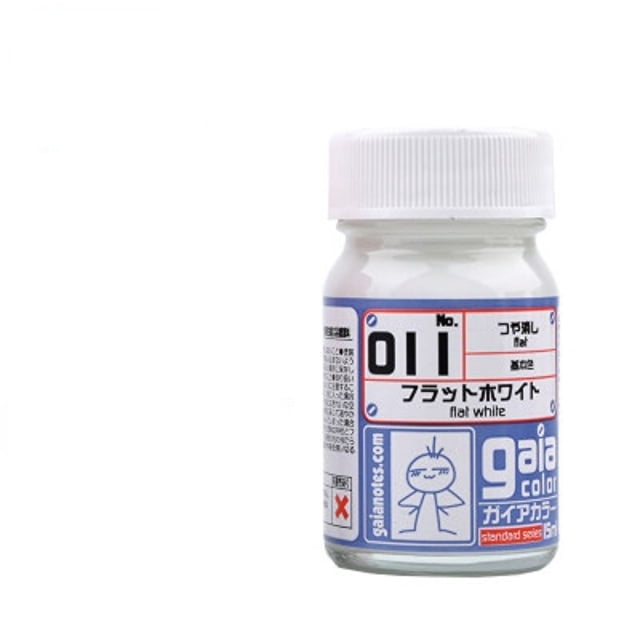 Gaia Color 011 Flat White Matte Lacquer Paint 15ml for Gundam Scale Models