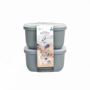 Mainstays Plastic Food Storage Bento Snack Container, Rectangle, Grey, 19oz Capacity, Made for Portable Food Storage