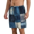 thumbnail image 2 of Salouo Indigo Patchwork Quilt Pattern Swim Trunks for Men,Men's Hawaiian Bathing Suit Swimsuits Quick Dry Swimming Board Shorts Beach Shorts with Pockets-X-Large, 2 of 6