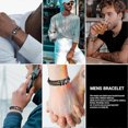 thumbnail image 4 of Mens Bracelet, Tiger Eye Bracelet Men, Morse Code Bracelet For Men, Black Matte Mens Beaded Bracelets Jewelry, Copper Inlaid Zirconium Diamond Mens Br, 4 of 5