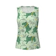 thumbnail image 3 of Picia Cute Dinosaurs in Space Pattern Women's Workout Tank Top,Breathable Activewear,Slim Fit Athletic Top,Versatile Workout Moisture-wicking top-, 3 of 9