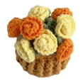 thumbnail image 1 of Posavasos de flores de ganchillo, posavasos de rosas hecho a mano, flores en maceta, ramo de rosas decorativo, posavasos con cesta, regalo para familiares y amigos amantes de las flores., 1 of 8