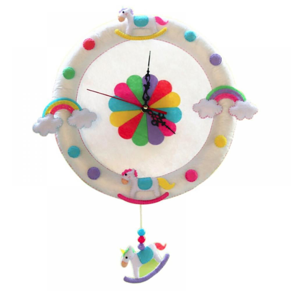 Details about   Wall Clock Free Cutting Felt Material DIY Package Forest Animal Theme Gift Decor 
