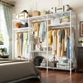 thumbnail image 2 of Clothes Rack, Clothing Rack 795 LBS Clothing Racks for Hanging Clothes, Heavy Duty Clothes Rack for Bedroom, Metal Garment Rack with Wire Shelves, Freestanding Portable Closet Rack, White, 2 of 7