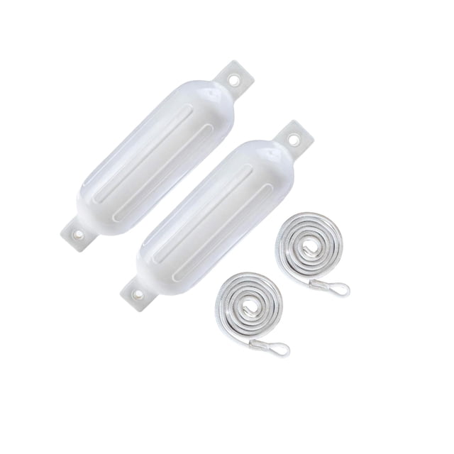 ZLight 2x Boat Fenders 6mm x 1.5M Collision PVC Anti Ropes for Docking Pontoon White G0 White Rope Rope 6x1.5m
