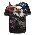 thumbnail image 6 of 4th of July Outfits for Women Cold Shoulder Short Sleeve Casual Top with Straps Independence Day Print Shirt for Patriotic Party, 6 of 6