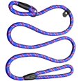 thumbnail image 1 of Correa de cuerda para perros, correa antideslizante para mascotas de 5 pies, correa de entrenamiento para perros, correa de nailon ajustable estándar para perros pequeños y medianos (azul), 1 of 5