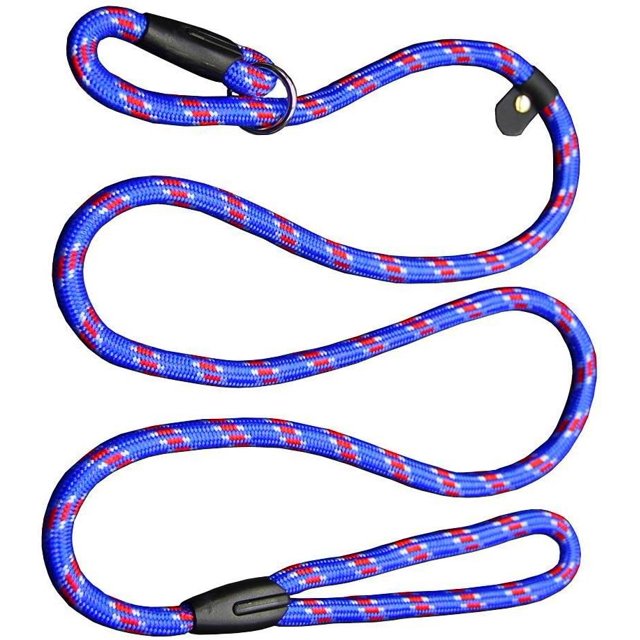 Correa de cuerda para perros, correa antideslizante para mascotas de 5 pies, correa de entrenamiento para perros, correa de nailon ajustable estándar para perros pequeños y medianos (azul)
