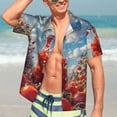 thumbnail image 5 of Lsque Tomato Field Bottle pattern Hawaiian Shirt for Men, Unisex Summer Beach Casual Short Sleeve Button Down Shirts-3X-Large, 5 of 9