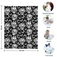 thumbnail image 4 of Black Skull Butterfly Pattern Blanket,Comfortable Soft Flannel Throw Blanket,All Season,Warm Lightweight Blankets for Sofa Bed Couch Living Room Chair,30"x40", 4 of 4