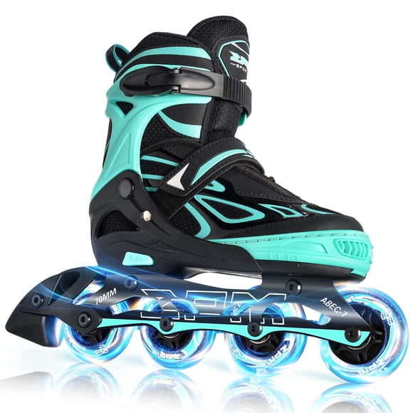 Patines en línea 2PM SPORTS Vinal para niñas, ajustables, parpadeantes