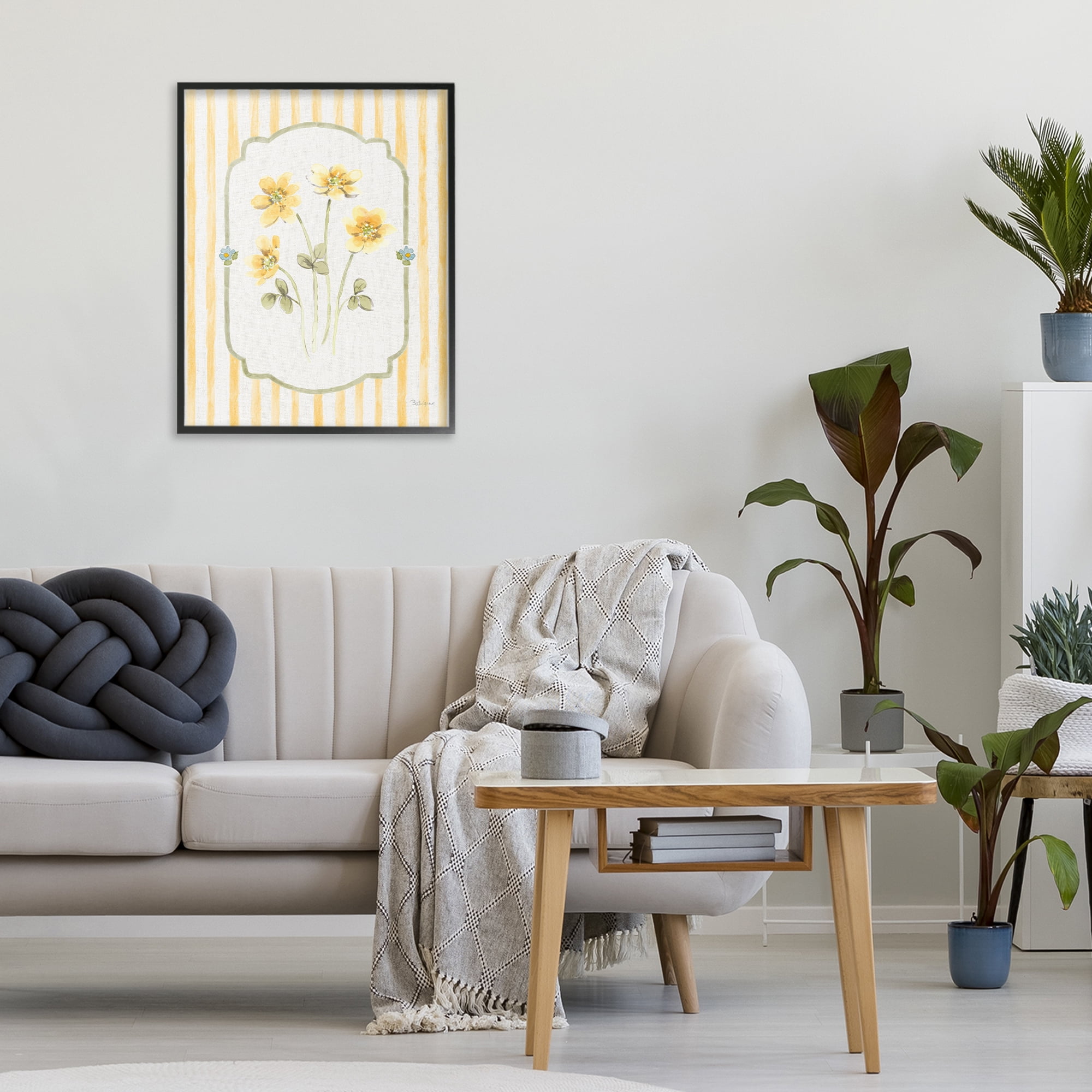 Stupell Industries Sweet Honey Flowers Black Framed Giclee Art, design by Beth Grove