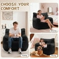 thumbnail image 7 of YSICK Small Bean Bag Chair for Adults and Kids,Memory Foam Bean Bag Sofa with Armrests & Pockets，Beanbag Lounge Lazy Floor Sofa for Living Room, Bedroom,Black, 7 of 7