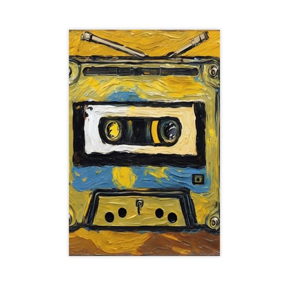 1pc Vintage Cassette Tape An Icon of Music on Magnetic Tape Canvas Painting Poster, Pictures Print Wall Art With Inspirational Quotes For Office Bathroom Living Room Decor