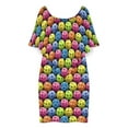 thumbnail image 3 of Multi Colored Pickleballs Women's Off The Shoulder Ruffles Summer Wedding Guest Loose Casual Party Beach Dress, 3 of 9