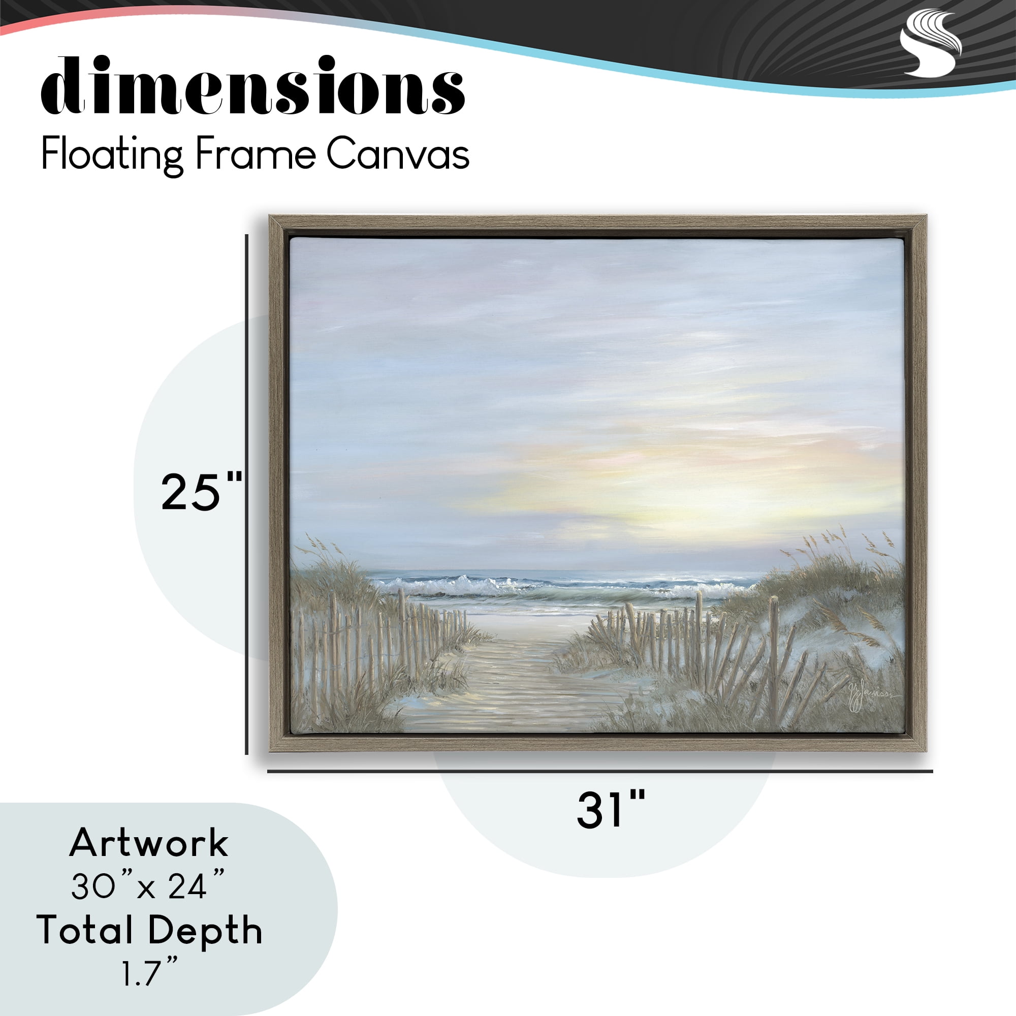 Stupell Industries Serenity Path Sunset Brown Framed Floater Canvas Wall Art, design by Georgia Janisse