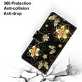 thumbnail image 5 of SaniMore for iPhone 13 Pro Max 6.7 "2021 PU Leather Case with Card Slots Detchable Lanyard Color Painting Luxury Pattern Flip Kickstand Shcokproof Wallet Case For iPhone 13 Pro Max, Gold Butterfly, 5 of 10