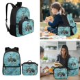 thumbnail image 2 of Yspwyqan Kids Backpack Matching Lunch Box Set, Blue Farm Tractor Backpack Set for Boys Ages 8-15, Double Zip Front Pocket Daypack for Elementary Middle School, 2 of 7