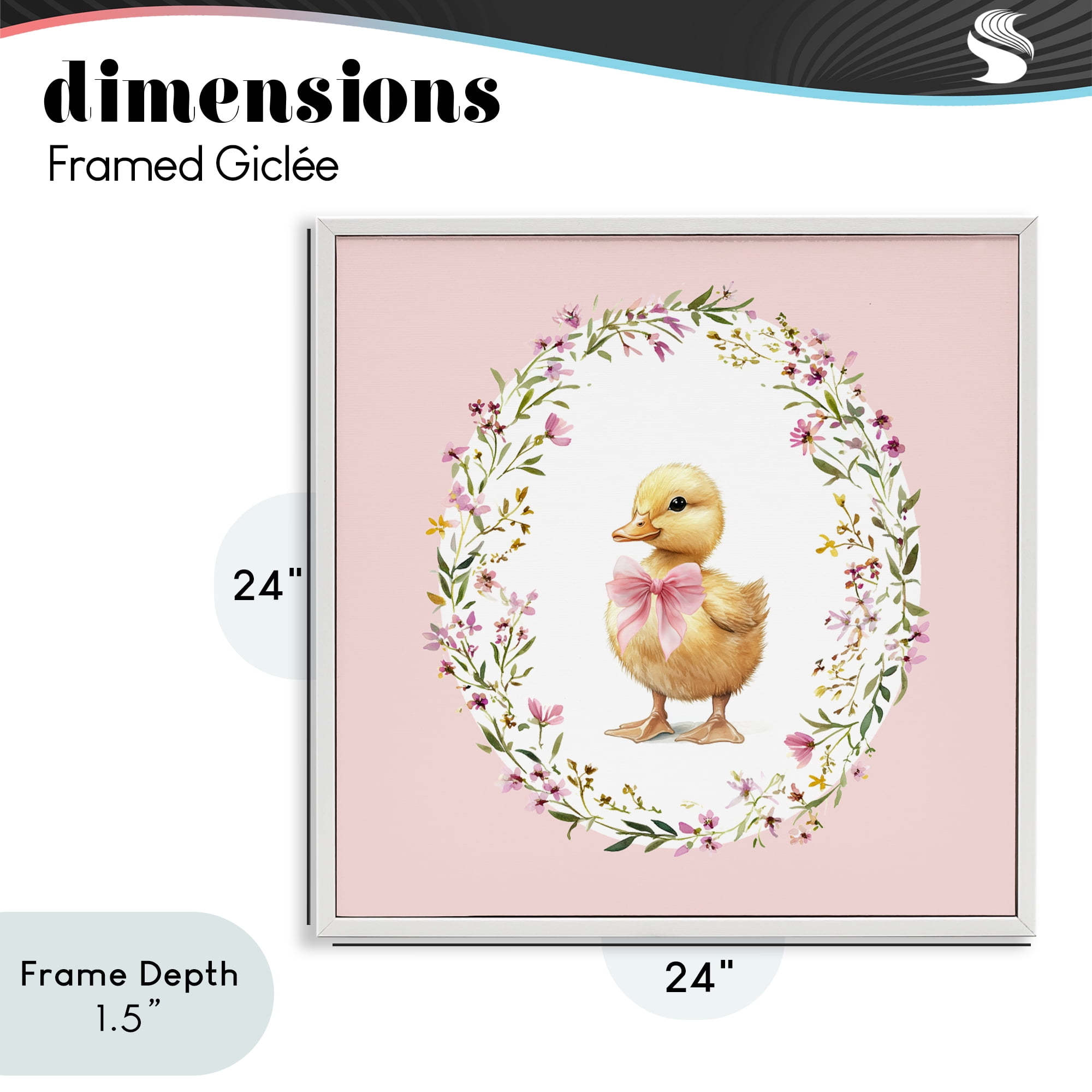 Stupell Industries Blush Pink Duckling White Framed Giclee Art, design by Christine Simpson Art