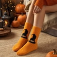 thumbnail image 7 of Halloween Mid Calf Slipper Socks for Women Thick Plush Warm Fuzzy Home Lounge Socks with Festive Graphic Ultra Soft Non-Slip Ideal for Cozy Indoor Wear and Cold Seasons Orange, 7 of 7