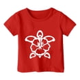 thumbnail image 3 of PMVFHDE Hauts à Manches Courtes pour Sortir Hauts d'Été pour Filles T-Shirts Décontractés pour Filles Robe T-Shirt Grande Taille Garçon et Fille Imprimé Décontracté Col Rond Manches Courtes T-Shirt Rouge, 3-4 Ans, 3 of 3