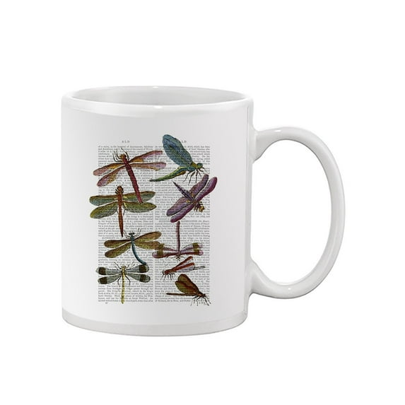 Dragonflies On Paper Mug - Fab Funky Designs,