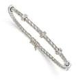 thumbnail image 4 of Auriga Fine Jewelry 18K White Gold Polished Diamond Woven Bangle Size 7 for Women, 4 of 6