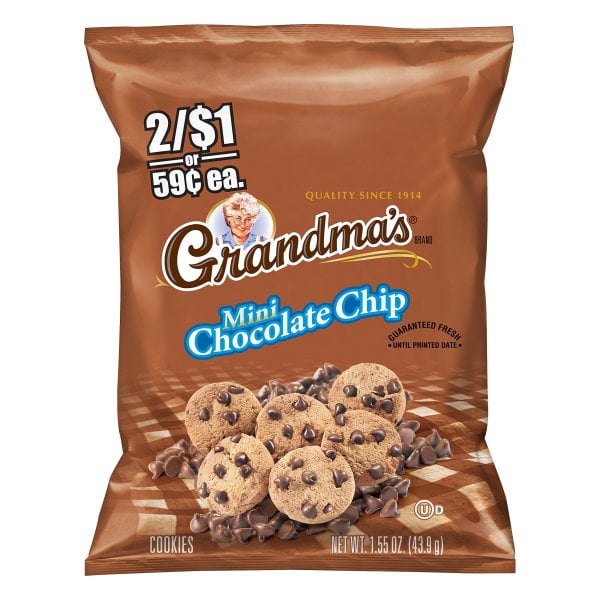 Grandma's Mini Chocolate Chip Cookies 2/1 Prepriced 1.55 oz. Bag
