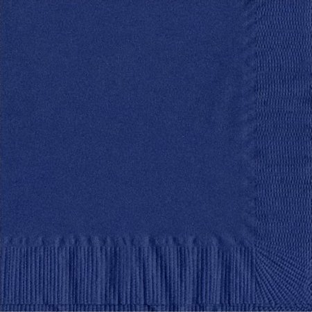 - 200 - (4 Pks of 50) 2 Ply Plain Solid Colors Luncheon Dinner Napkins Paper - Navy Blue