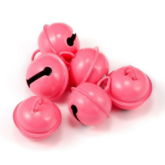 Firefly Hope 60-Pack 22mm Jingle Bells, Craft Bells for DIY Holiday Decor, Musical Parties & Weddings, Versatile Festival & Home Accents,Dark Pink