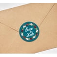 thumbnail image 3 of Darling Souvenir 45 Pcs Floral Wreath Teal Blue Round Save The Date Stickers Envelope Seals-1.6 Inches, 3 of 4