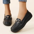 thumbnail image 6 of Willtoo Womens Wide Toe Loafers Slip On Casual Platform Walking Shoes Metal Buckle Lightweight Comfort Daily Work Loafers, 6 of 6