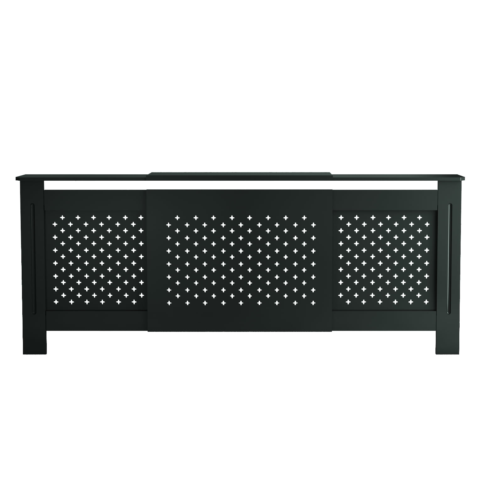 MDF Radiator Cover, Adjustable Width 54.75-80 in, Anthracite, 32.8 in High