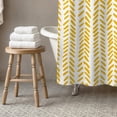 thumbnail image 3 of Creative Products Yellow Modern Herringbone 71x74 Shower Curtain, 3 of 7