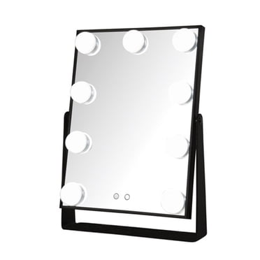 Jerdon 9.5" LED Halo Wall Mirror – 5x Magnification, 16" Extension Arm, Nickel Finish