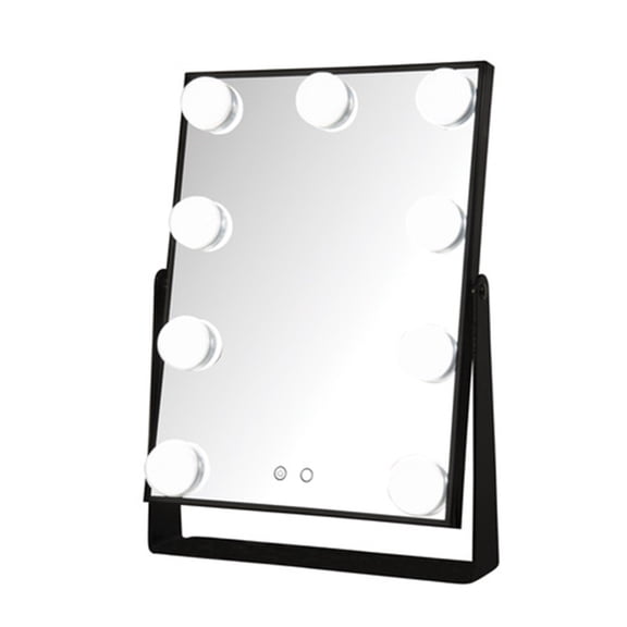 Jerdon 11.5 inch x 15.75 inch Rectangular Makeup Mirror,Black Frame, Multiple LED Light Settings - Model JHW100B