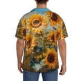 thumbnail image 3 of Sikiie Sunflower Field Art Men's Cuban Shirt, Hawaiian Shirts, Business Casual Button Down Shirts, Short Sleeve Shirt-X-Large, 3 of 5