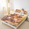 thumbnail image 4 of jejeloiu Brown Highland Cow Bed Sheets,Rustic Farmhouse Cabin King Sheets,Kawaii Floral Blossom Sheet Set For Boys Girls,Ultra Soft Home Decor,4-Piece, 4 of 7