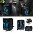 thumbnail image 4 of Jeiento Butterfly Leopard Print Car Seat Cover Full Set 15 PCS with Steering Wheel Cover Seat Belt Strap Pads Cup Coasters Trash Bag Air Vent Storage Bag Rearview Mirror Cover Keychain Auto Decor, 4 of 7