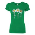 thumbnail image 2 of Wild Bobby, Faith Hope Love Daisy Flower Christian God Religious, Inspirational/Christian, Women Slim Fit Junior Tee, Kelly, Medium, 2 of 3
