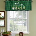 thumbnail image 4 of 2 Pack Valances for Windows, St. Patrick's Day Window Valances for Living Room/Bedroom/Bathroom, Lucky Gnomes Shamrock Green Retro Light Filtering Kitchen Curtain Valance 42"W x12" L, 4 of 9