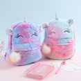 thumbnail image 3 of EeaseMX Mochila de peluche colorida para niños con forma de unicornio, mochila escolar de moda con dibujos animados para niñas., 3 of 8