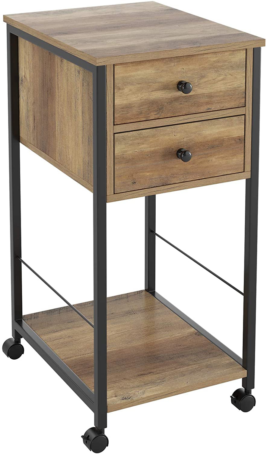 Hallway Joolihome Bedside Table Office Wooden Nightstand Lamp Desk with Handled Drawer and Open Front Shelf Storage Compartment Grey Sofa End Table for Home Living Room Bedroom