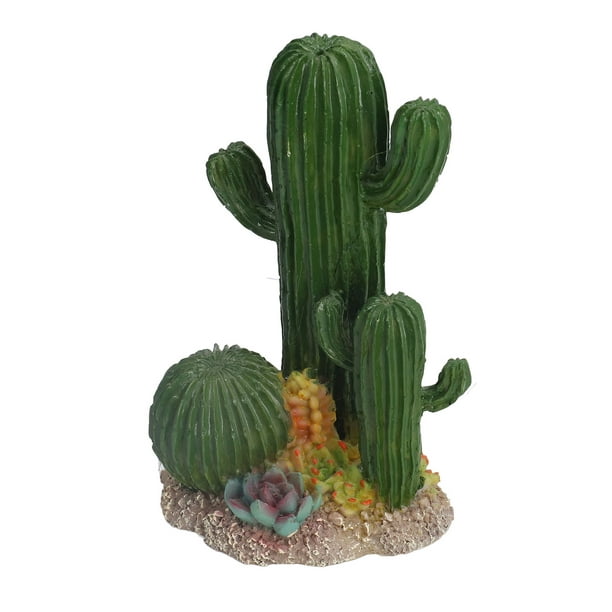 Reptile Tank Cactus Ornament, Pratique Cactus Ornement Forme Réel  Polyvalent Avec Succulentes Pour Aquariums 