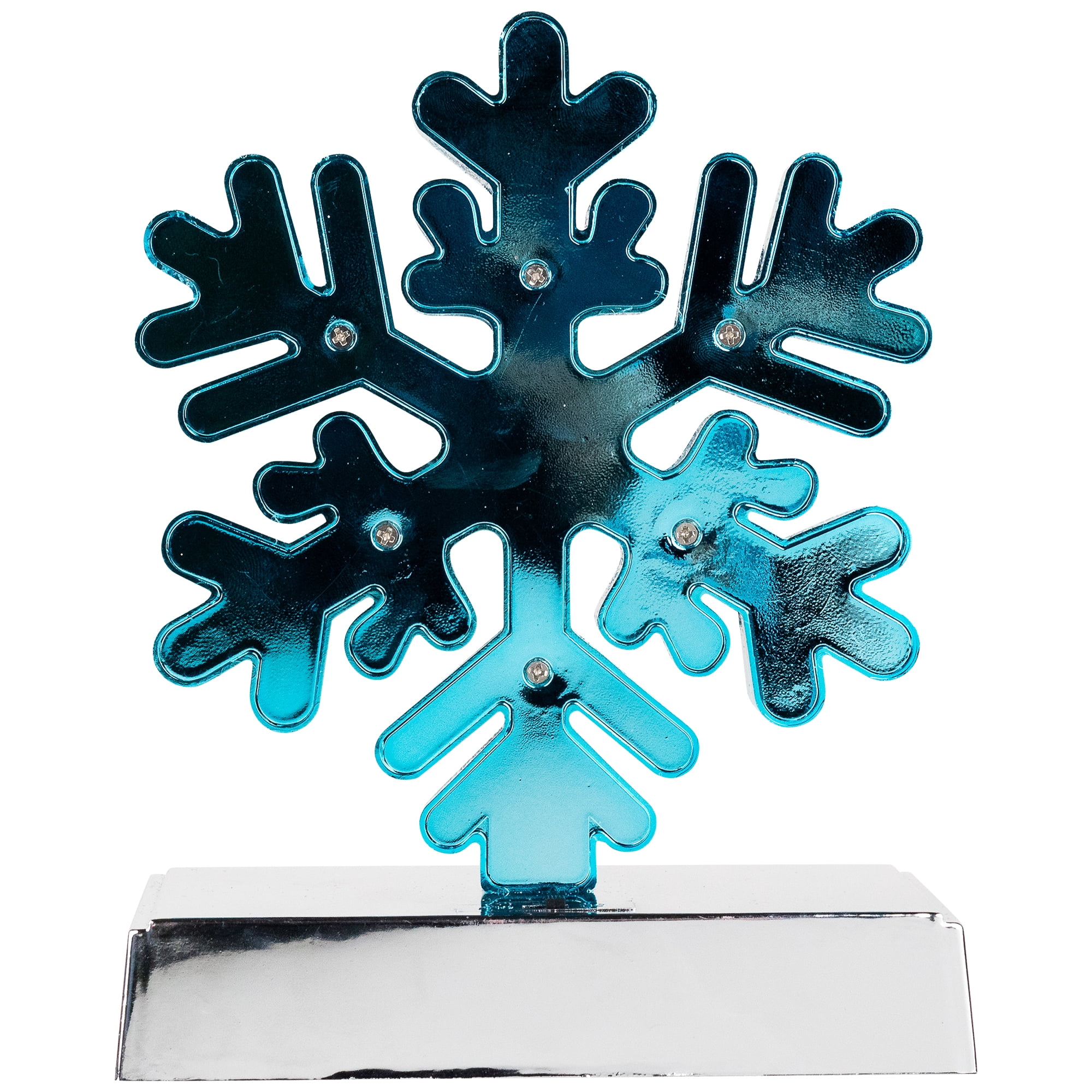 Northlight LED Lighted Glittered Snowflake Christmas Stocking Holder - 6.5" - Blue