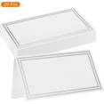 thumbnail image 3 of Qucyy 20pcs Place Cards, Line Border Printable Place Name Cards for Table Setting Wedding Dinner Parties Events Reserved Seating, White Silver Double Line, 3 of 5