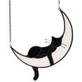 thumbnail image 1 of Atrapasueños de luz para decoración de gatos, ventana interior, decoración de gato en la luna, colgante de ventana colorido, 1 of 2